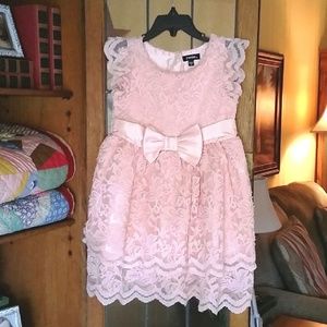 Zunie Toddler Lace Dress in Peach